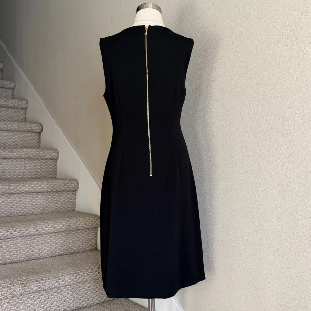 NWOT Kate Spade Sz 12 Diana Black Embellished Crepe Sheath Dress